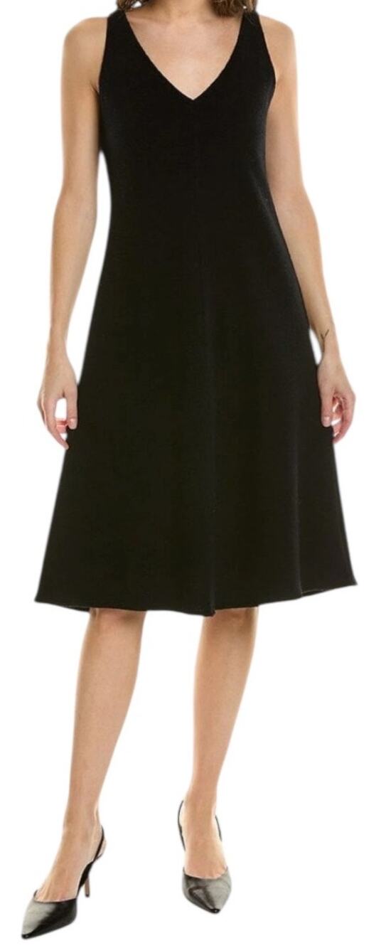 Vince Dress V-neck wool blend slip black size Small S
